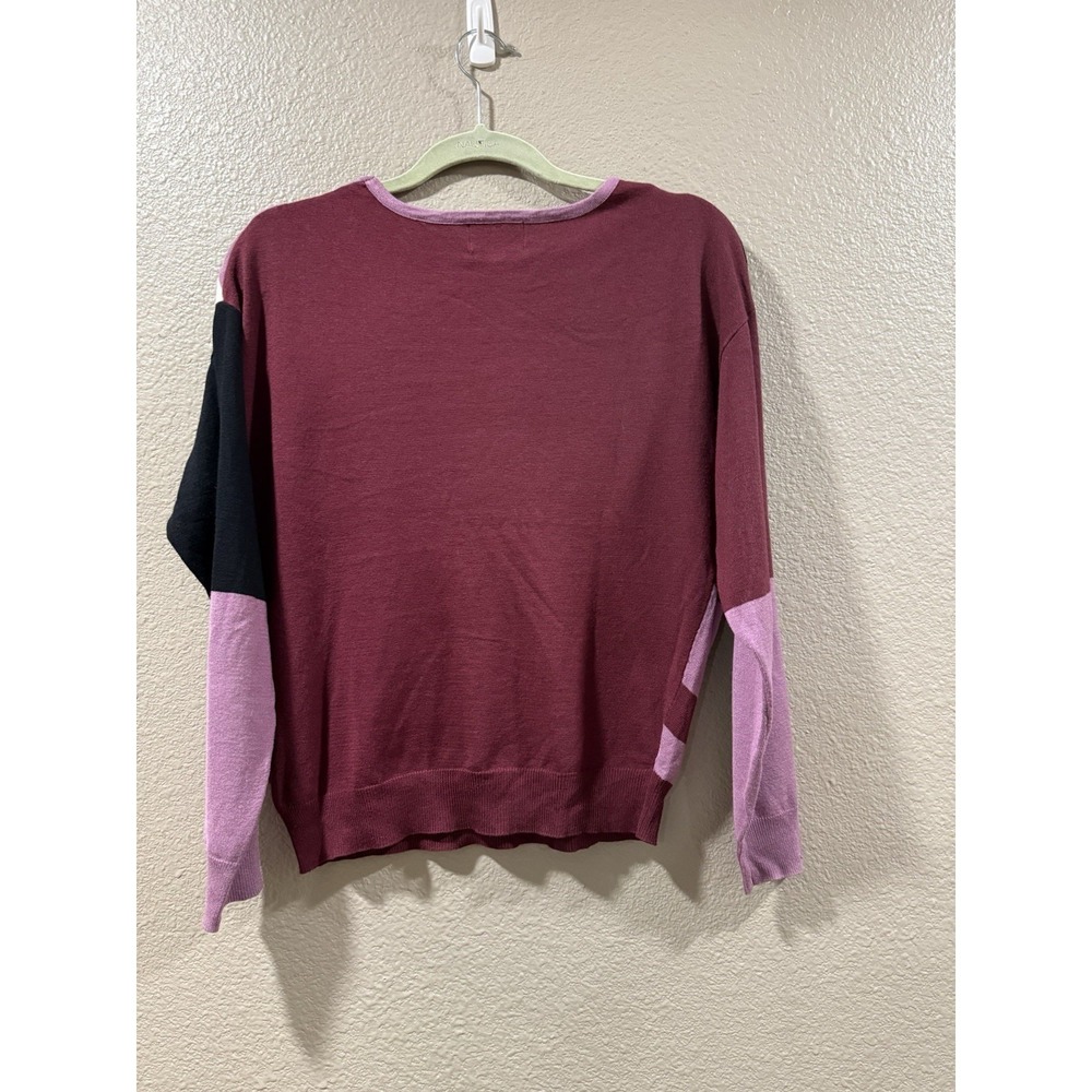 Carol Rose Colorblock Knit Pullover Sweater Crew Neck Multicolor Women's S - Picture 2 of 5